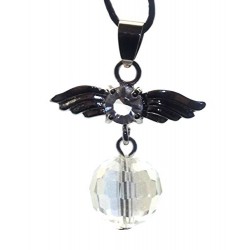 Guardian Angel Wing Aurora Borealis Quartz Crystal Pendant